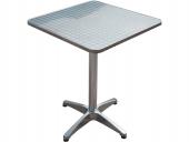 Table bistrot, aluminium, argent, 60 x 60 x 70/110 cm