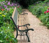 banc de jardin / extérieur en bois et fonte