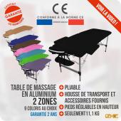 Table de massage Alu - 2 zones