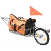 Remorque vélo transport de charges avec sac cadre noir