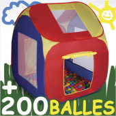 Tente de jeu pour enfants avec 200 balles multicolores piscine à balle