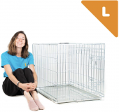 Cage caisse chien - 91 x 61x h67cm - Fond métal