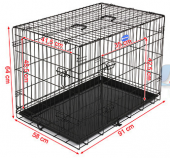 Cage caisse chien - 91 x 58 x 64 cm