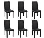 Lot de 6 chaises de salle à manger (noir)