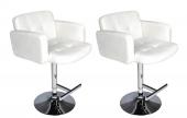 Lot de 2 tabourets blanc design