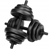 Set d'haltères courts - poids - barres - 2x20kg