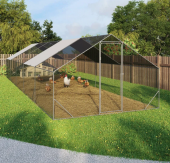 Enclos poulailler 30 m² parc grillagé en acier galvanisé