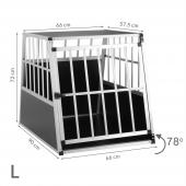 Cage transport chien trapézoïdale - 66x90x72cm