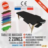 Table de massage pliante - 2 zones