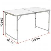 Table camping pliante - 120x60cm