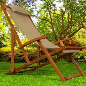 Chaise camping plage - pliante bois Beige - chaise pliable - Acacia +