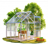 Serre de jardin polycarbonate - 3,60m² + fondation