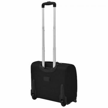 Pilot case trolley valise mallette de pilote sac à roulettes poignée noir-21