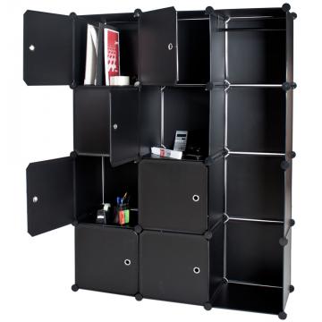 Etagères armoire penderie rangement plastique 8 casiers 1 tringle syst