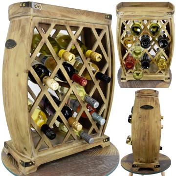 Casier bouteilles fait main / 12 barils de bouteilles