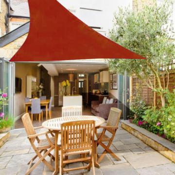 Voile d'ombrage de soleil Jardin Patio Fête l'écran Solaire 98% résiste aux U / Terre cuite - 3x3x3m - Triangle