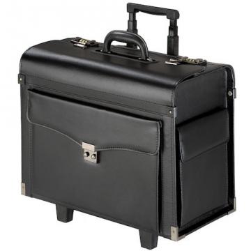 Pilot case trolley valise mallette de pilote sac à roulettes poignée noir