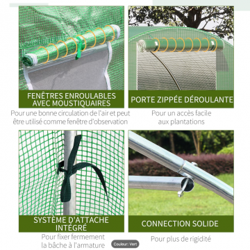 Serre de Jardin Tunnel 13,5 m² - 4,5x3m - 7