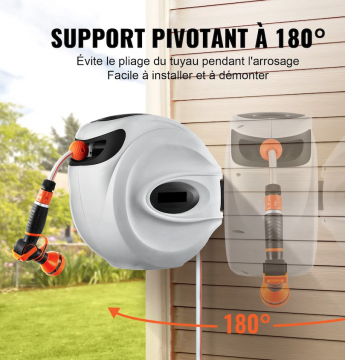 Enrouleur tuyau arrosage mural 35m - 3
