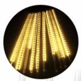 Météor Douche 10 Tubes Pluie LED mMariage Noël Décor Guirlande / Blanc chaud