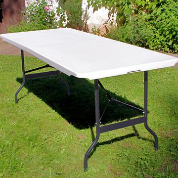 Table de camping, Pliable, en Plastique solide, 183 x 76 x 74 cm