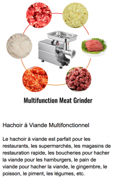 Hachoir à viande - hachoir electrique - hachoir pro-417