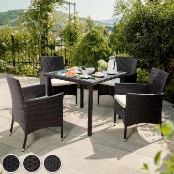 Salon de jardin resine - 4+1 / Marron