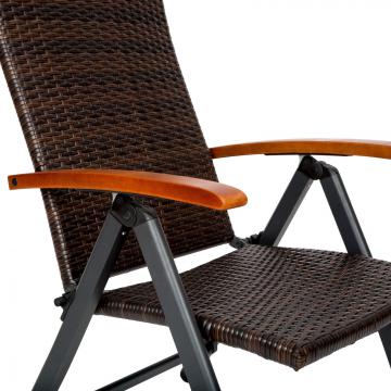 Fauteuil pliable en aluminium poly rotin chaise multi-positions terrasse jardin