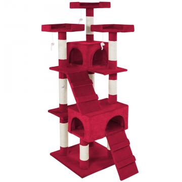 Arbre à chat 170 cm - Griffoir, Grattoir, Tronc + 4 Souris / Bordeaux