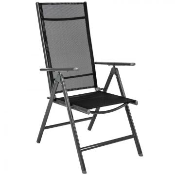 Salon Ensemble Mobilier de Jardin alu+verre,  6+1 - Gris / Gris foncé