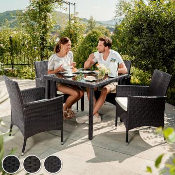 Salon de jardin resine - 4+1 / Marron