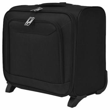 Pilot case trolley valise mallette de pilote sac à roulettes poignée noir-23