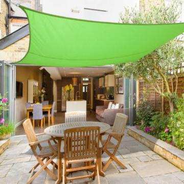 Voile d'ombrage de soleil Jardin Patio Fête l'écran Solaire 98% résiste aux U / Vert clair - 3x4m - Rectangle