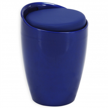 Tabouret panier, rangement / Bleu