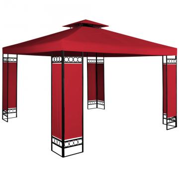 Pavillon, abris de jardin tonnelle 4×3 m Cappucino / Rouge