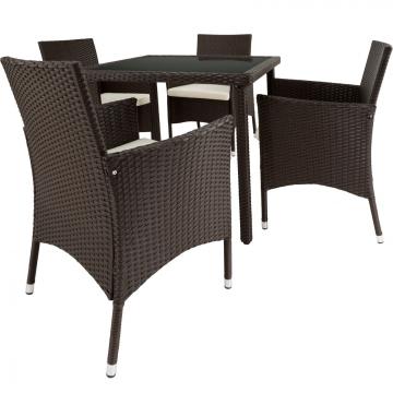 Salon de jardin resine - 4+1 / Marron