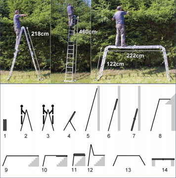 Echelle alu - Echelle pliante - Echelle telescopique 5m