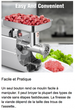 Hachoir à viande - hachoir electrique - hachoir pro-413