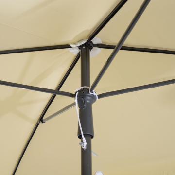 Parasol 2x1,25m - Rectangulaire Inclinable Imperméable Beige