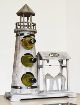 Casier bouteilles fait main / Phare plateau