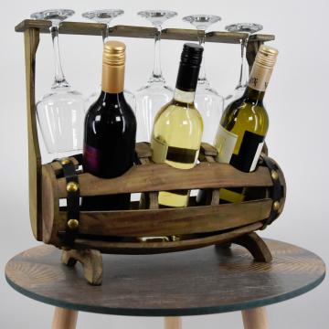 Casier bouteilles fait main / 3 barils de bouteilles