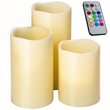 Bougie led - Lot de 3 bougies Led - télécommande