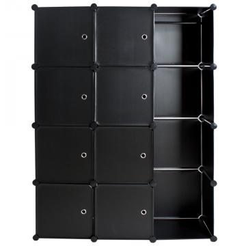 Etagères armoire penderie rangement plastique 8 casiers 1 tringle syst