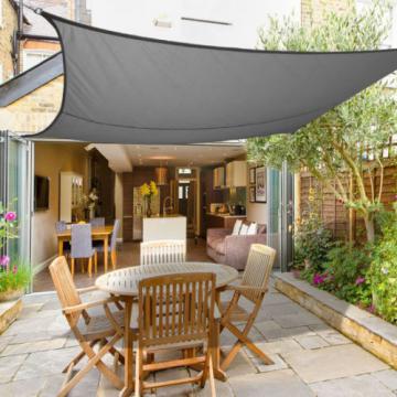 Voile d'ombrage de soleil Jardin Patio Fête l'écran Solaire 98% résiste aux U / Anthracite - 3x2m - Rectangle
