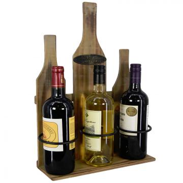 Casier bouteilles fait main / 3 bouteilles plate-forme