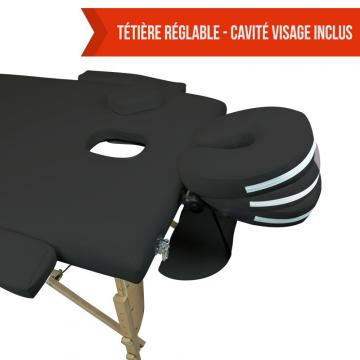 Table de massage BOIS 2 zones pliante - Différents coloris