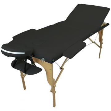 Table de massage BOIS 3 zones pliante / Noir