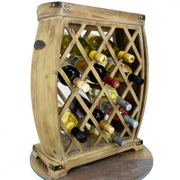 Casier bouteilles fait main / 12 barils de bouteilles