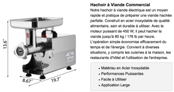 Hachoir à viande - hachoir electrique - hachoir pro-418