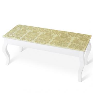 Banquette banc rembourré bout de lit coiffeuse déco chambre motif fleurs DORÉ